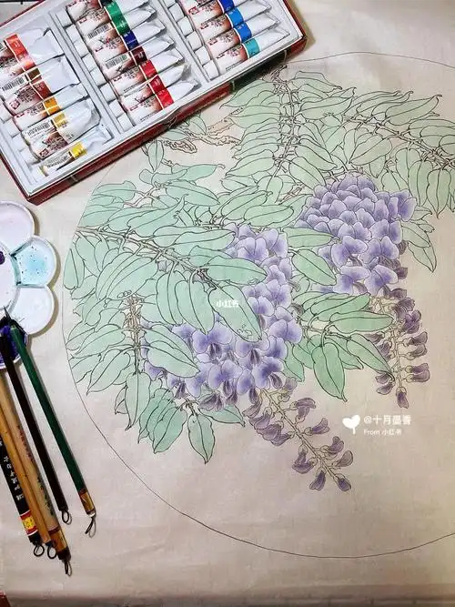 每日分享  #工笔画  #紫藤