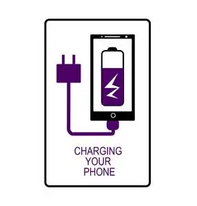 为手机充电.孤立的矢量平面图标带有能量符号线性图标的人头.