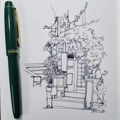 钢笔画速写建筑风景