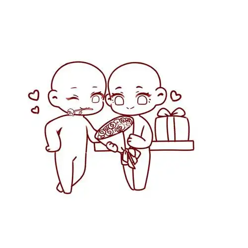 祝大家七夕都快乐吖~#板绘   #q版人物   #绘画   #模板   #画画的