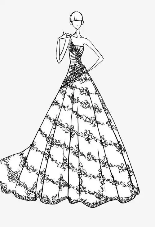 关键词 : 礼服,素描,性感,服装