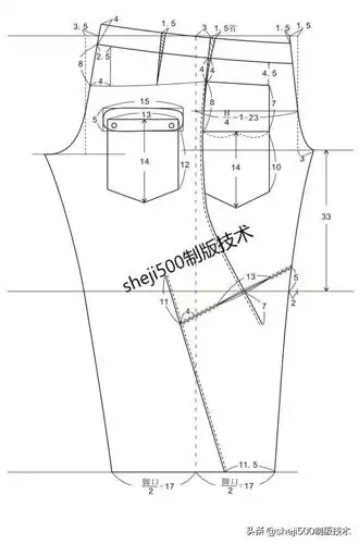 男士休闲裤裁剪分析