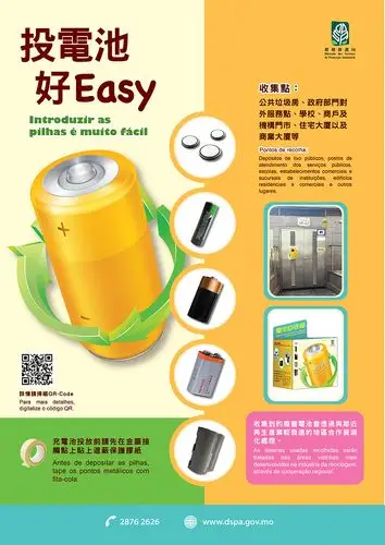 把废旧电池,废纸以及废铝罐带回并投入回收箱