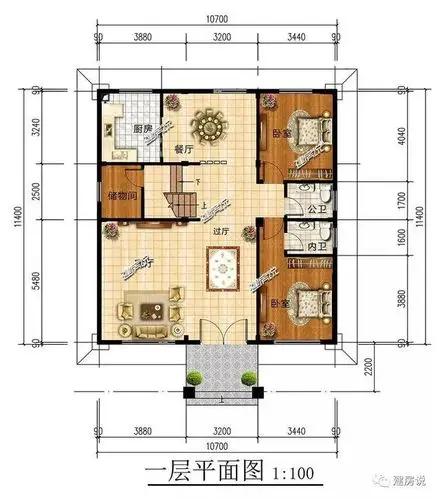 3栋120平的农村房子户型方案设计二层三层的都有
