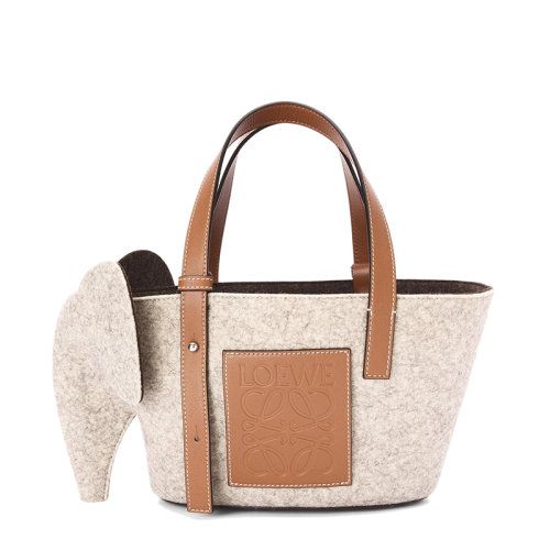 【包税】loewe/罗意威 21秋冬新款elephant basket系列 女士小号米色