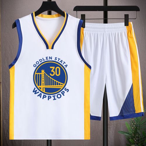 勇士队服库里30号球衣儿童篮球服男女运动套装速干宽松训练比赛服