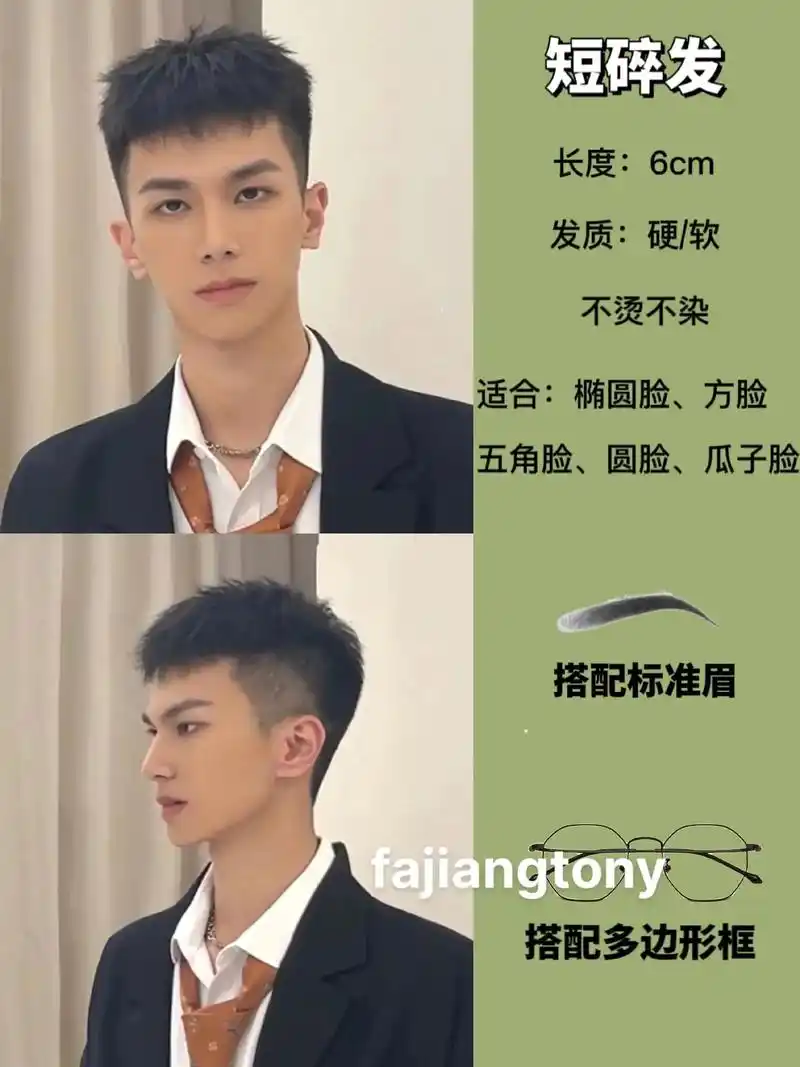 短碎发/男生短发发型/男士发型参考.#根据脸型设计发型 #男 - 抖音