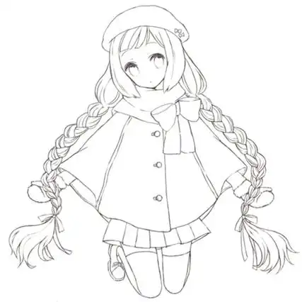 动漫画女简笔画