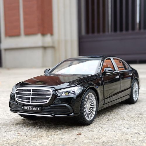1:22奔驰迈巴赫s600l金属玩具6开门声光回力仿真合金汽车模型摆件