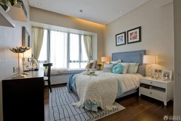 小清新15平米卧室飘窗榻榻米装修实景图欣赏_设计456装修效果图