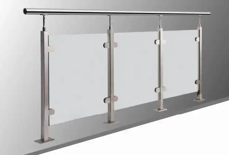 天台休闲安稳固无框预埋钢化玻璃栏杆 不锈钢侧装玻璃u槽栏杆