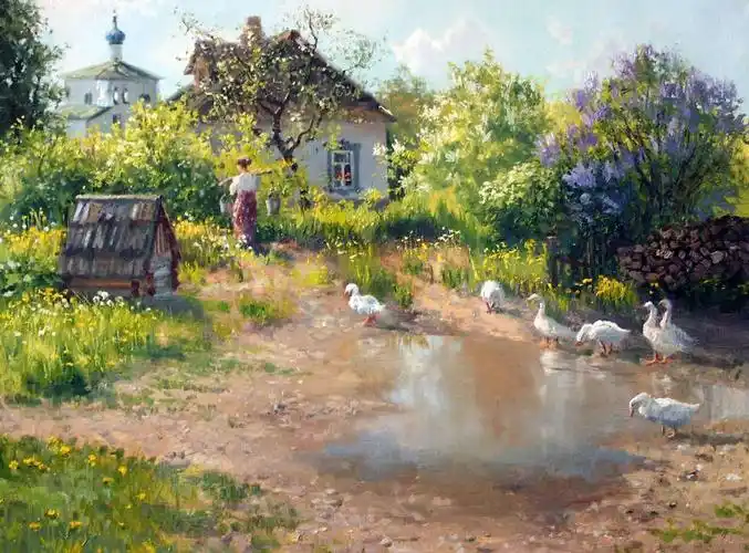 【在城市和乡村|俄罗斯画家弗拉基米尔·y.日丹诺夫 - 阿柴哥哥】