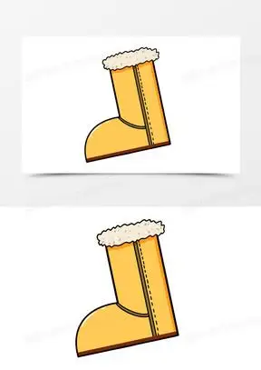 手绘可爱保暖雪地靴免抠元素