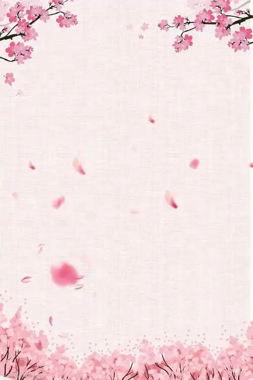 唯美小清新桃花节背景素材