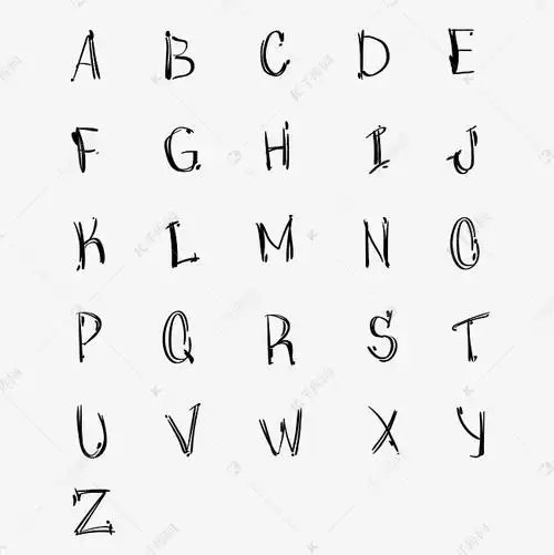 手写创意大写字母艺术字设计图片-千库网