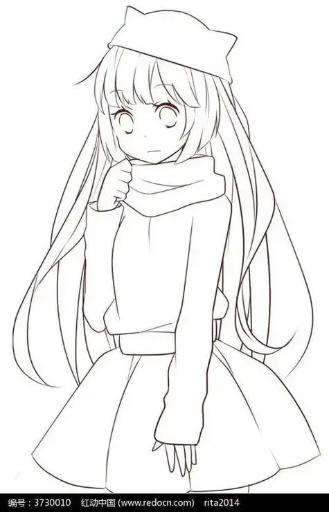 画绘画动漫人物图片简笔画女孩图片怎么画简笔画教程绘画吧-画画首页