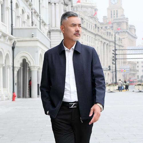 梵克公牛爸爸春装外套中老年夹克男初春中年男装休闲大码衣服40岁春秋