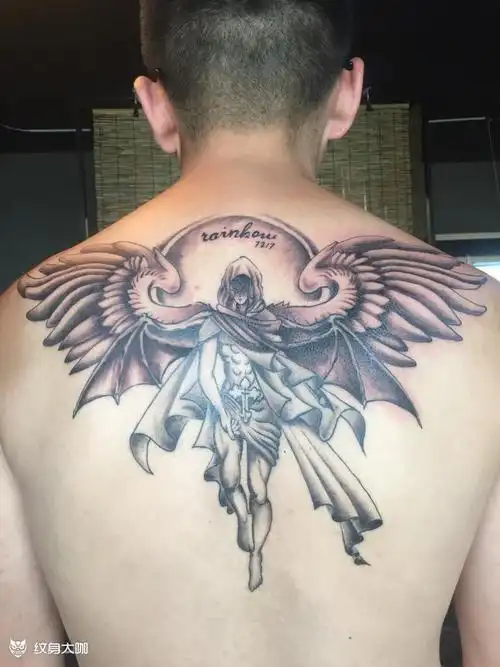 天使恶魔_纹身图案手稿图片_刘洪禹的纹身作品集