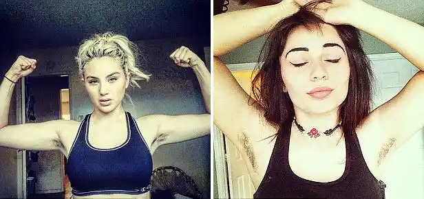 众多女性网晒腋毛自拍照 呼吁自信看待身体(图)