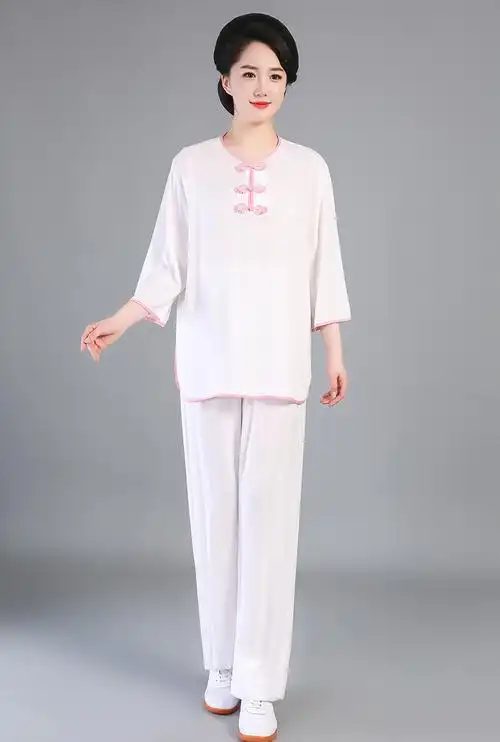 太极服短袖上衣太极服夏季七分袖棉绸中袖太极服夏季薄款练功服太极拳