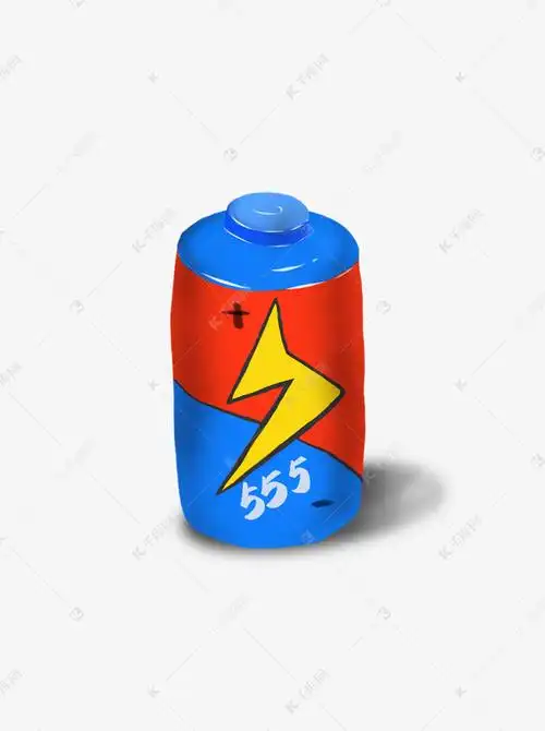 卡通可爱闪电电池555正负极电