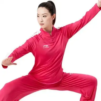 李宁服女春秋太极拳练功武术训练表演服装高端太极服