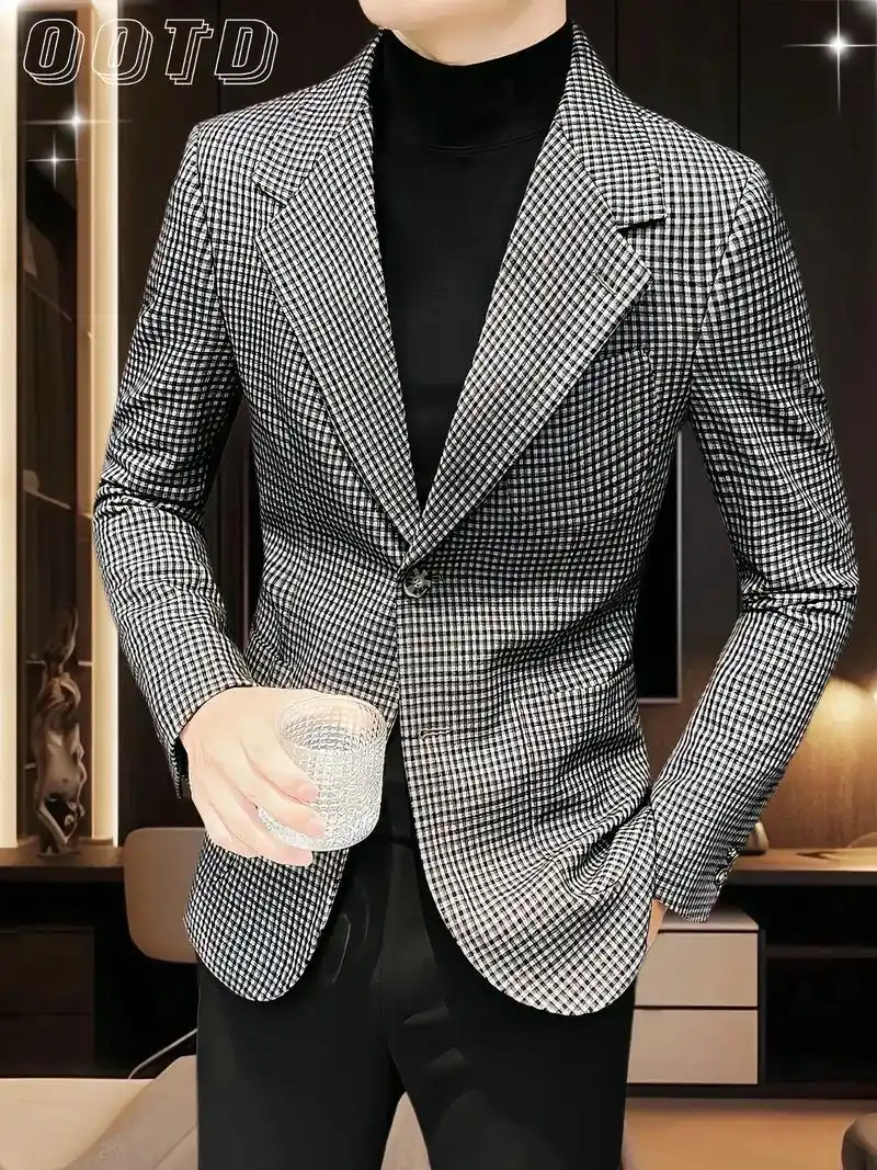 这款千鸟格西装!款式 - 抖音