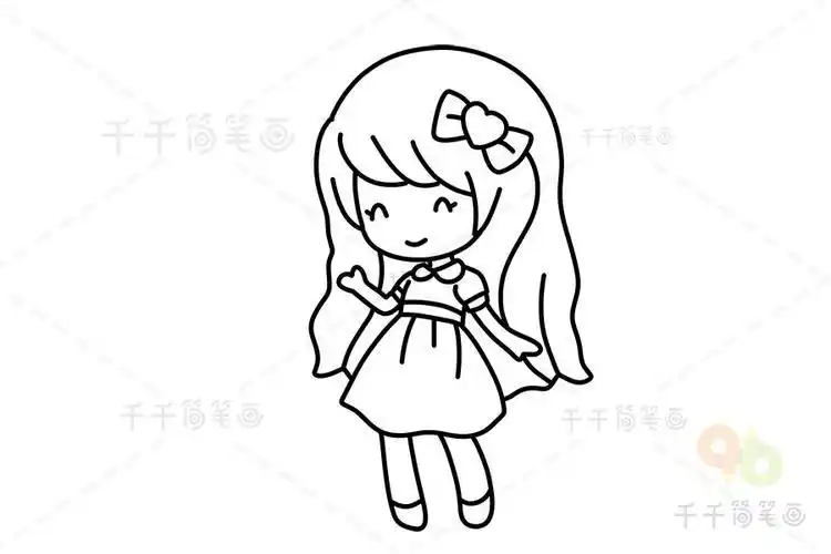 画简单画法画动漫人物简笔画女生简单教程美少女简笔画加上色动漫人物