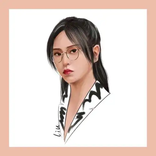 手绘头像 头像插画 周笔畅