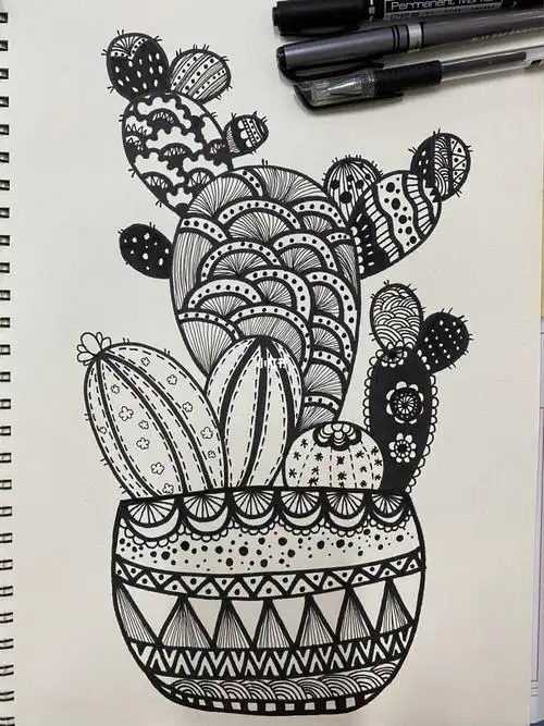 教程 黑白装饰画 黑白条纹画线条练习装饰画简笔画条纹教程简笔画教程