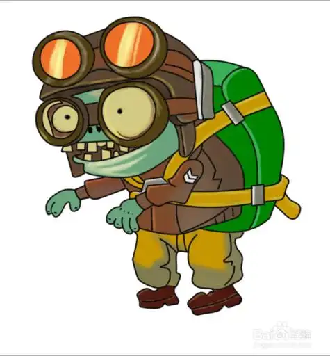 彩色简笔画植物大战僵尸飞行小鬼僵尸的画法