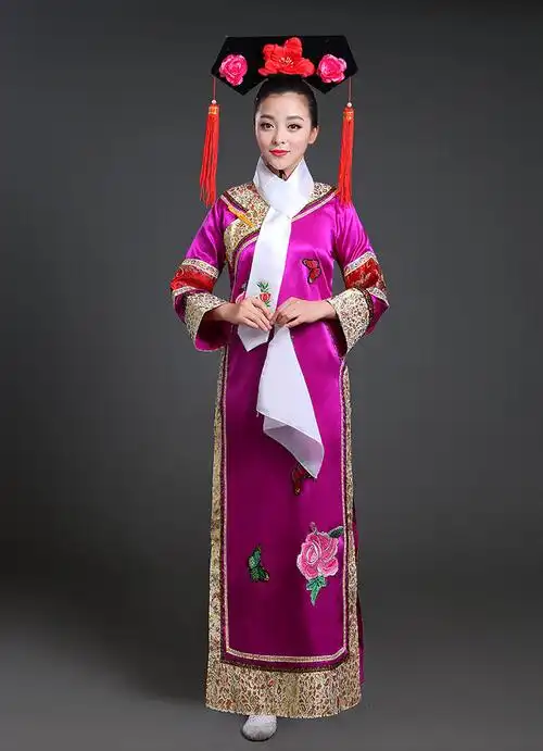 红色s清朝古装清朝古装格格装旗服小燕子还珠格格女福晋皇后服装甄