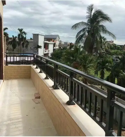 定制铝合金护栏阳台阳台护栏室外别墅露台围栏扶手栏杆黑纱纹05米高铝