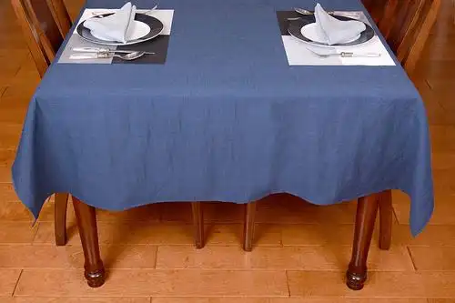 v etiquette 唯爱德 优质棉麻桌布/台布/百搭布 青蓝色 table cloth