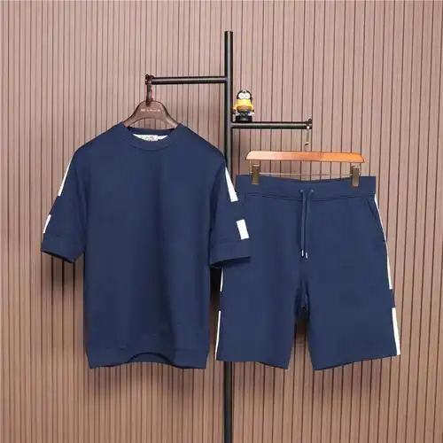 【hermes】爱马仕男士运动服套装深蓝色l码906xxx加厚款 短裤短袖