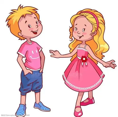 下载卡通男孩女孩图片大全蓝色卡通男孩女孩装饰图案可爱卡通男生女生