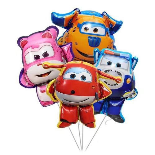 超级飞侠卡通铝箔气球飞机小艾气球生日派对气球布置乐迪气球立柱