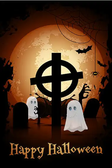 万圣节僵尸派对海报.节日贺卡模板.