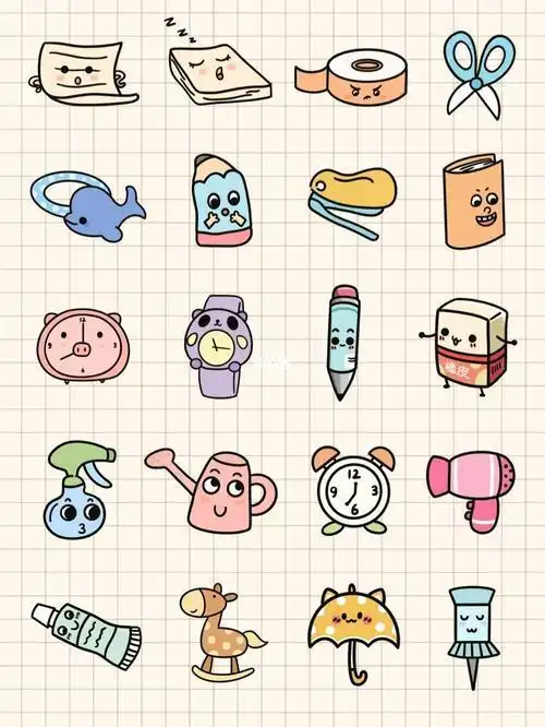 卡通简笔画大全超简单的文具简笔画日常用品简笔画简笔画非常简单的