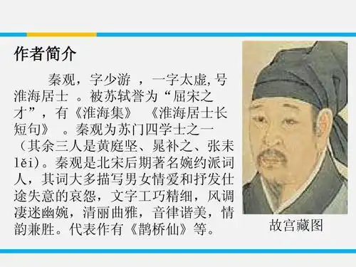 语文 《唐诗宋词选读》 专题原创精品课件1:踏莎行ppt 作者简介 秦观