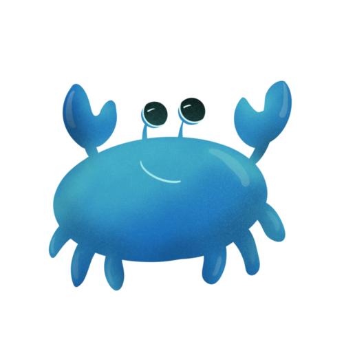 矢量可爱插画简约沙滩螃蟹