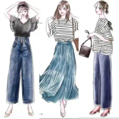 时装手绘的穿搭超级治愈