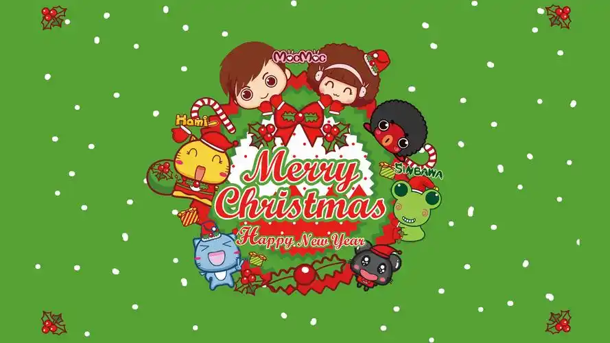 摩丝摩丝mocmoc2014圣诞新年可爱壁纸