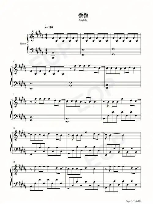 钢琴谱微微