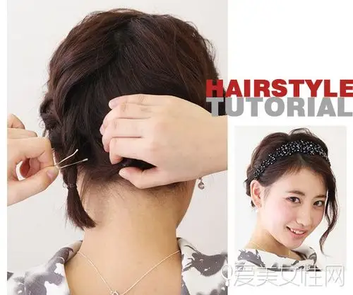 优雅短发盘发 无论哪个角度都气质动人