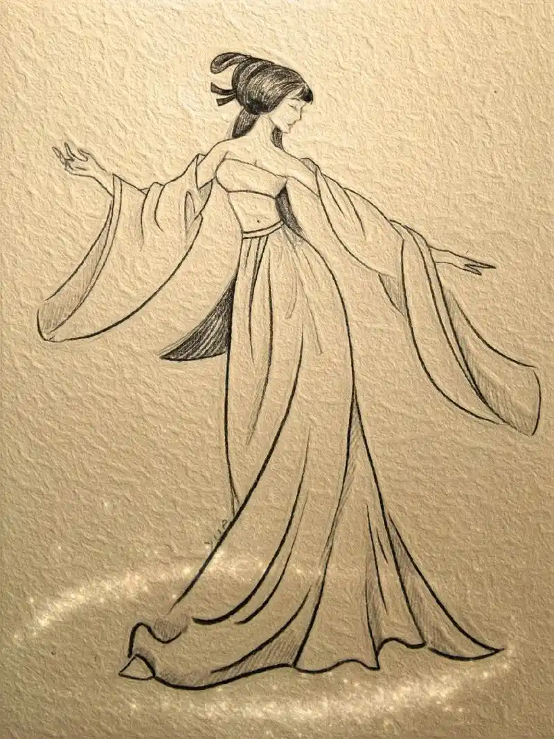 #动漫人物绘画 #简笔画 #古风少女##零基础学画画 #日常 - 抖音