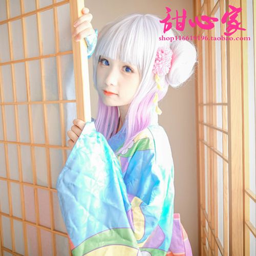 {甜心家}丸子头渐变色和服康娜假毛康娜年末年初现货cosplay假发
