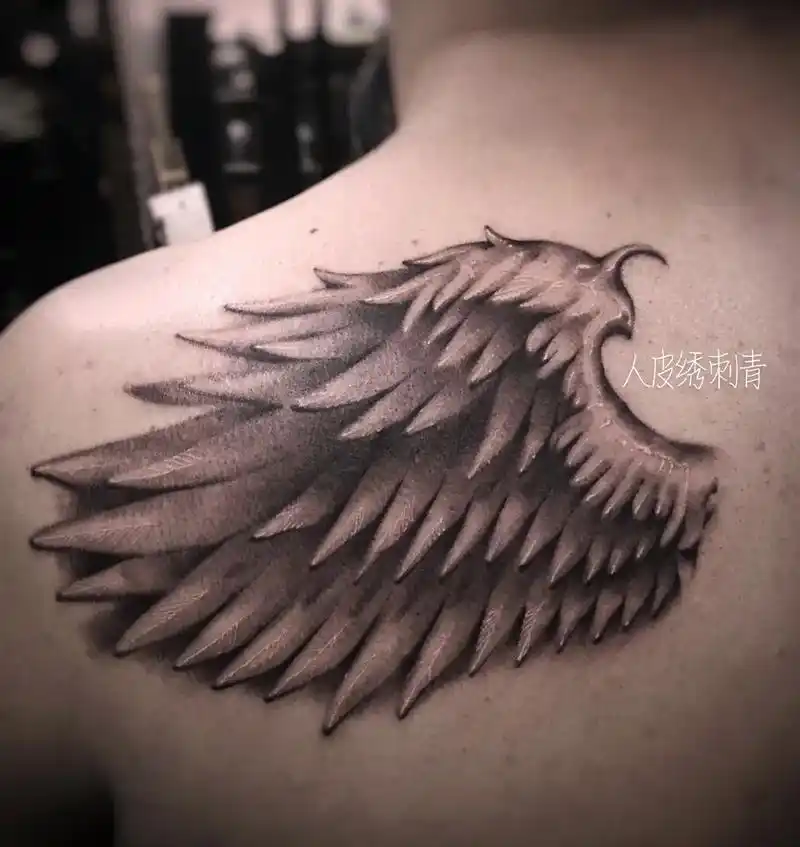 翅膀#纹身 #个性纹身图案 #暗黑系 #纹身师 - 抖音