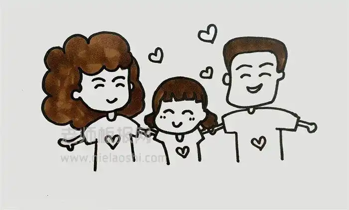 一家三口简笔画图片 一家三口怎么画的