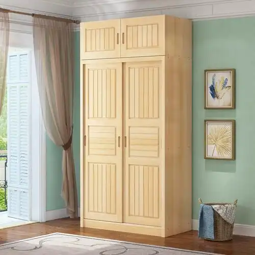 索菲亚官方推拉门衣柜松木经济型全实木大衣橱现代简约家用滑动儿